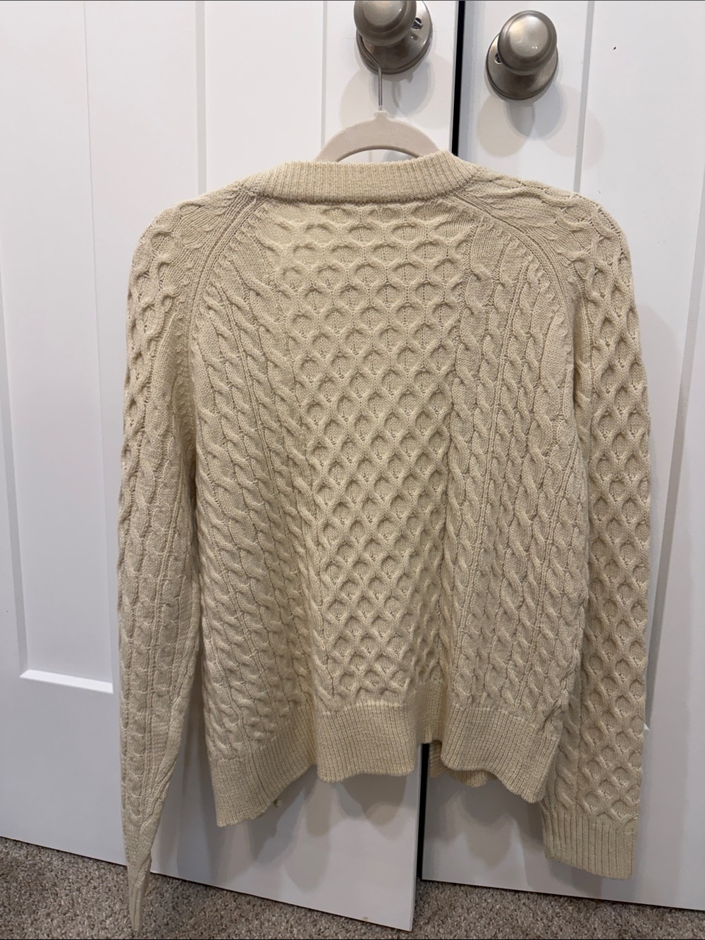 Cream Cable-Knit Button Cardigan - Picture 2 of 2